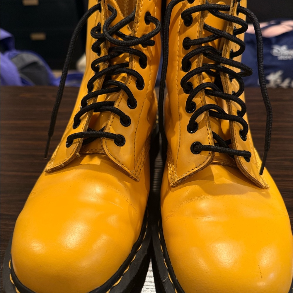 Dr. Martens 1460 Mustard Yellow Boots - Picture 13 of 16